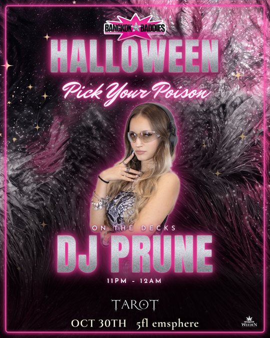 DJ Prune, 11PM to 12AM